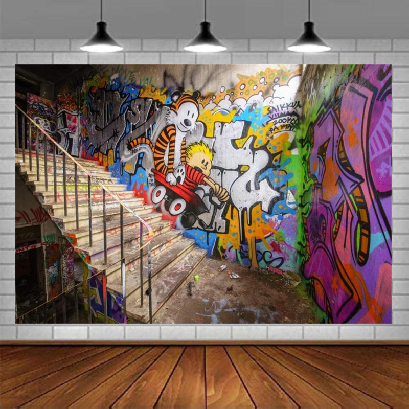 Urban Street Fashion Photography - Urban Street Graffiti Wall Photography Backdrop