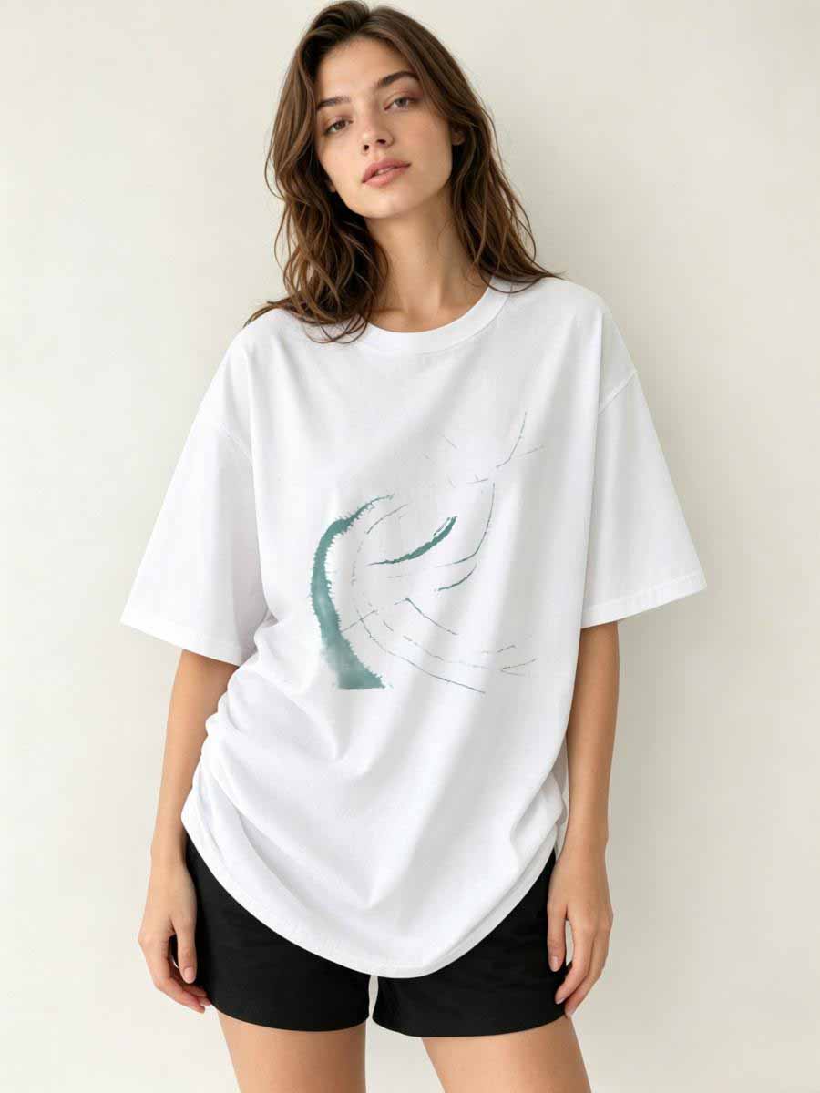 T-Shirts Street Shot Women Cot - Urban Street Fashion Photography avaliação e preço