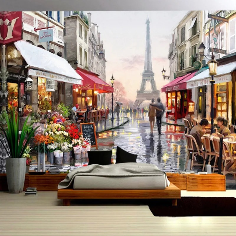 European Style Street Oil Pain - Street Fashion Wallpaper avaliação e preço