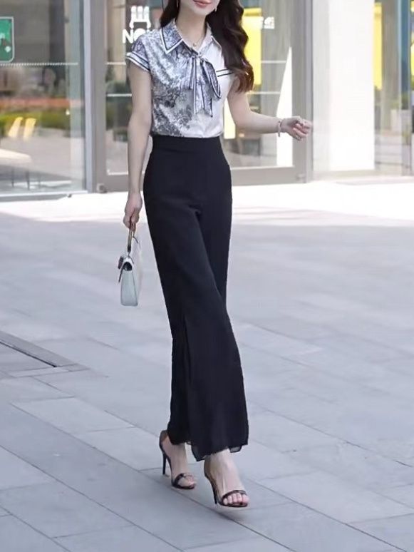 High Slit Solid Black Loose Yo - Fashion Street Yoga avaliação e preço