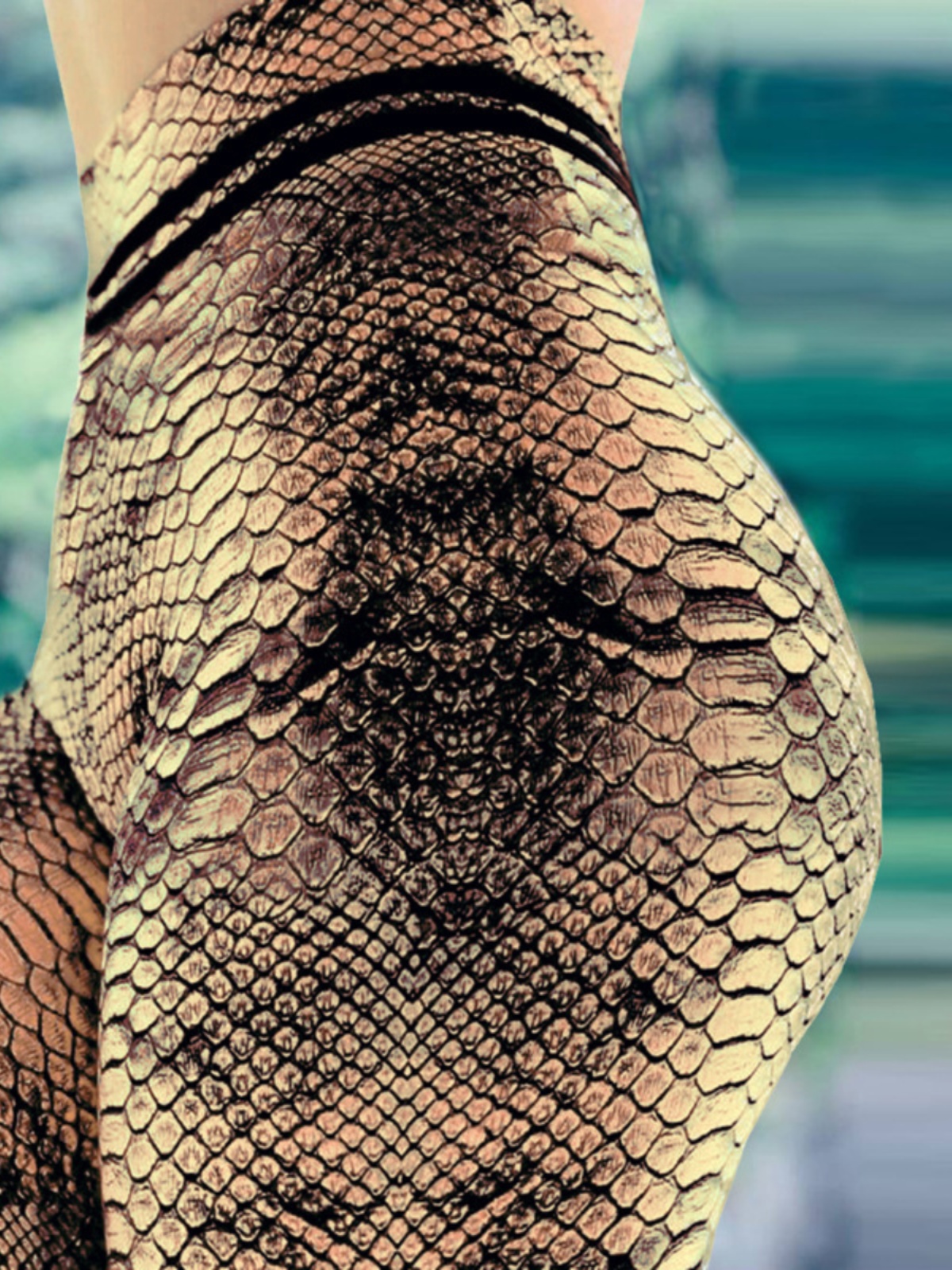 High Waist Snake Print Sports  - Fashion Street Yoga avaliação e preço