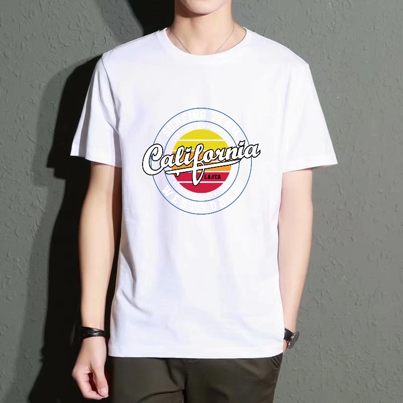 Men's Black Crew Neck Short-Sl - Street Fashion California avaliação e preço