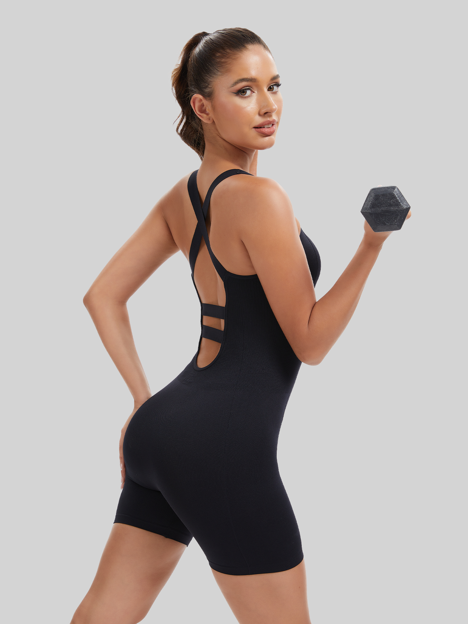 Knit Booty Lifting Bodysuit, Q - Fashion Street Yoga avaliação e preço