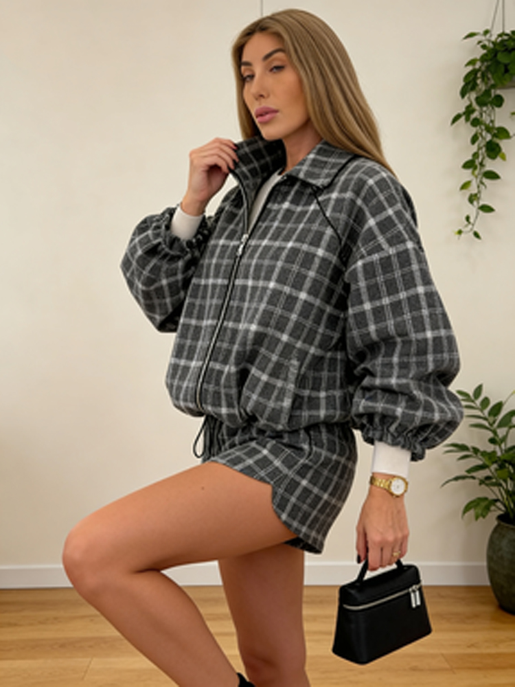 Women Casual Plaid Shorts Sets - Street Fashion Outfit For Men avaliação e preço