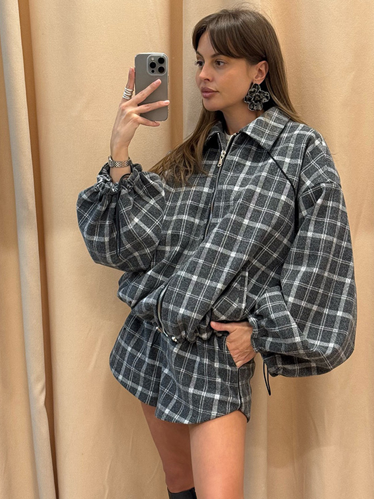 Women Casual Plaid Shorts Sets - Street Fashion Outfit For Men avaliação e preço