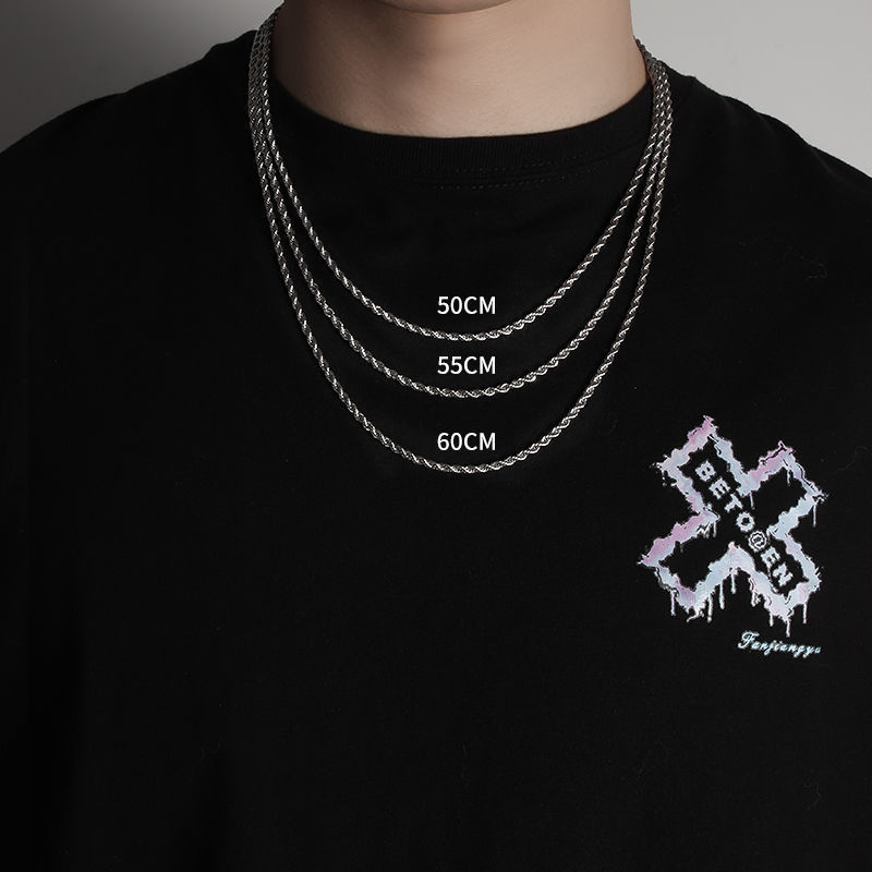 Men Polished Thin Twist Rope C - Street Fashion Guys avaliação e preço