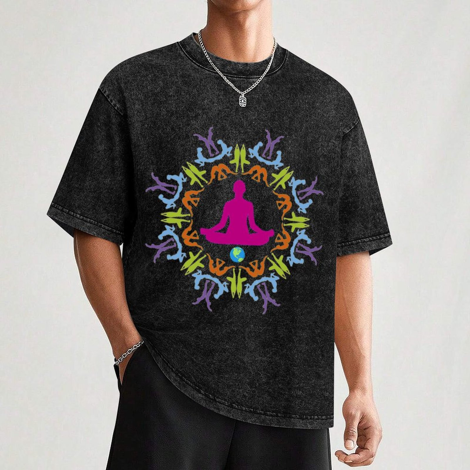 YOGA ASANA MANDALA T-Shirt Str - Fashion Street Yoga avaliação e preço