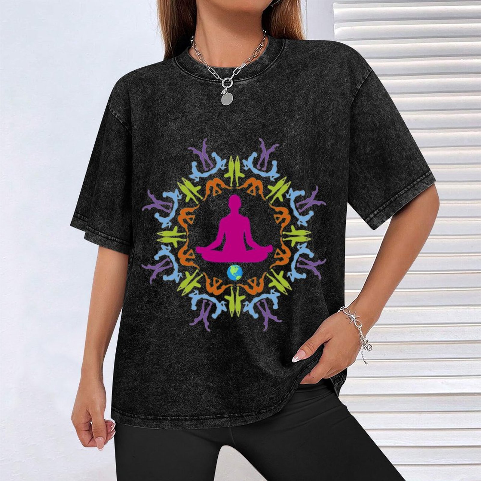 YOGA ASANA MANDALA T-Shirt Str - Fashion Street Yoga avaliação e preço