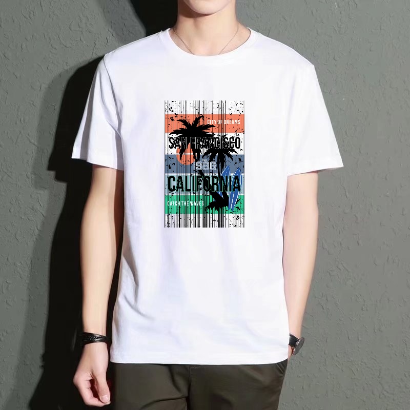 Men's Black Crew Neck Short-Sl - Street Fashion California avaliação e preço