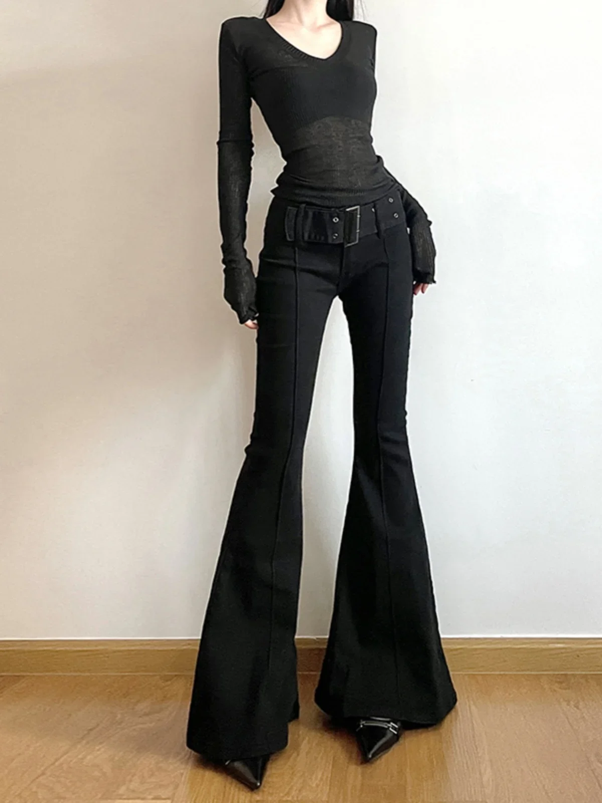 Women's Black Flared Pants Ret - Fashion Street Yoga avaliação e preço
