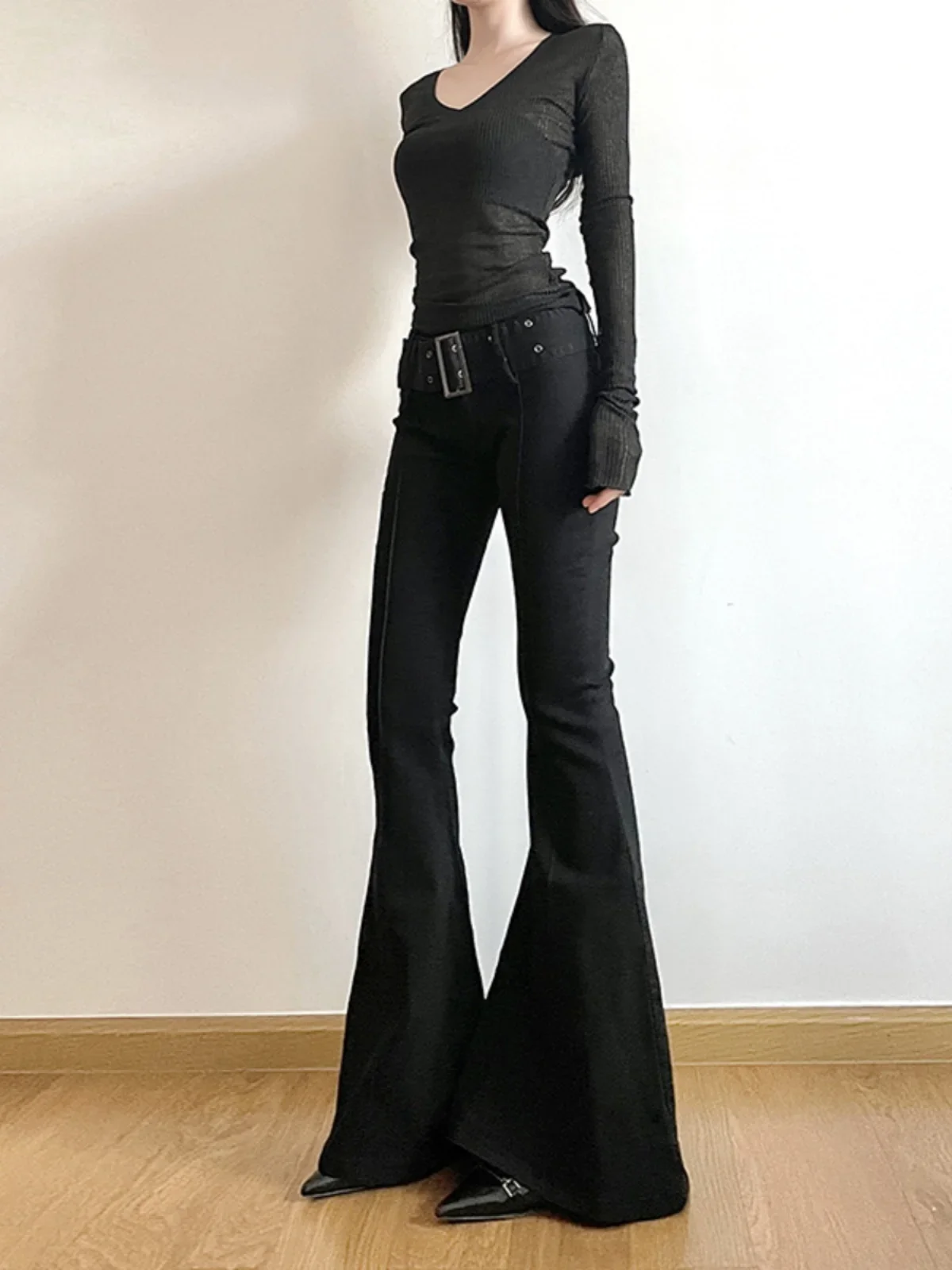 Women's Black Flared Pants Ret - Fashion Street Yoga avaliação e preço