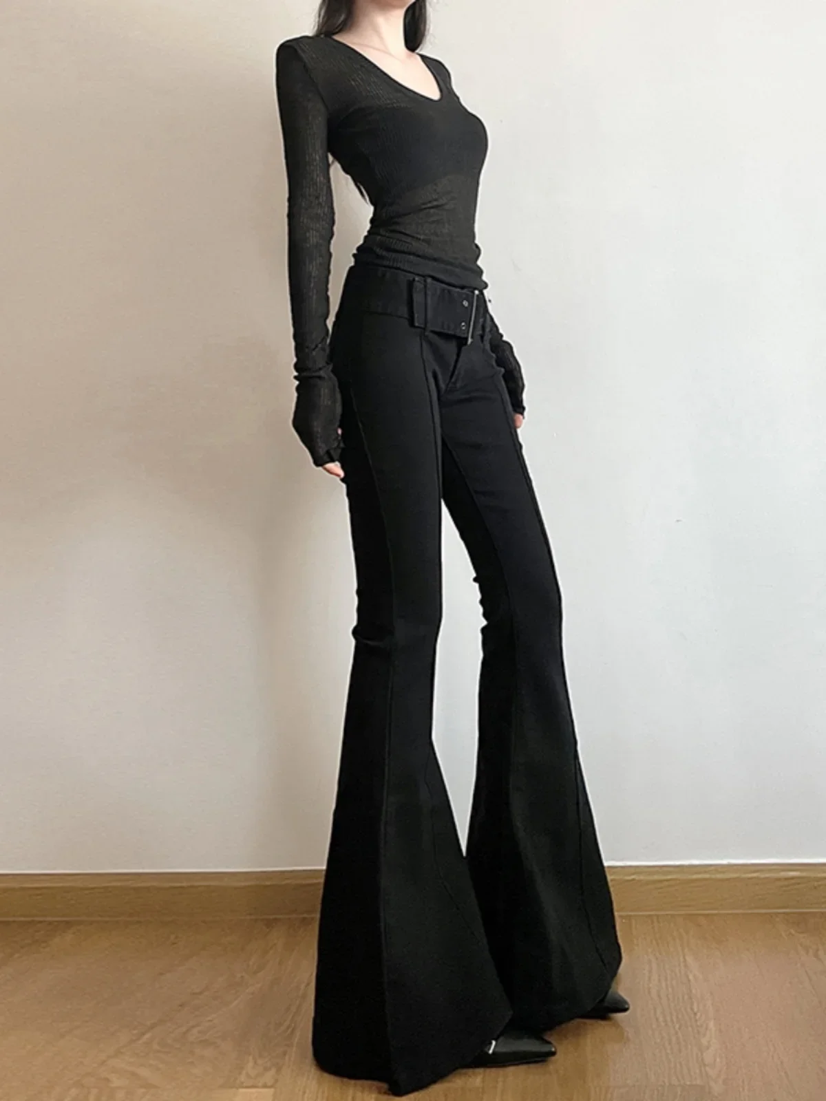 Women's Black Flared Pants Ret - Fashion Street Yoga avaliação e preço