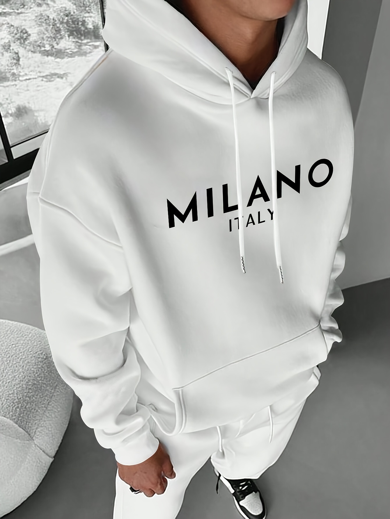 Milan Letter Men Women Hoodie  - Street Fashion Of Milan avaliação e preço