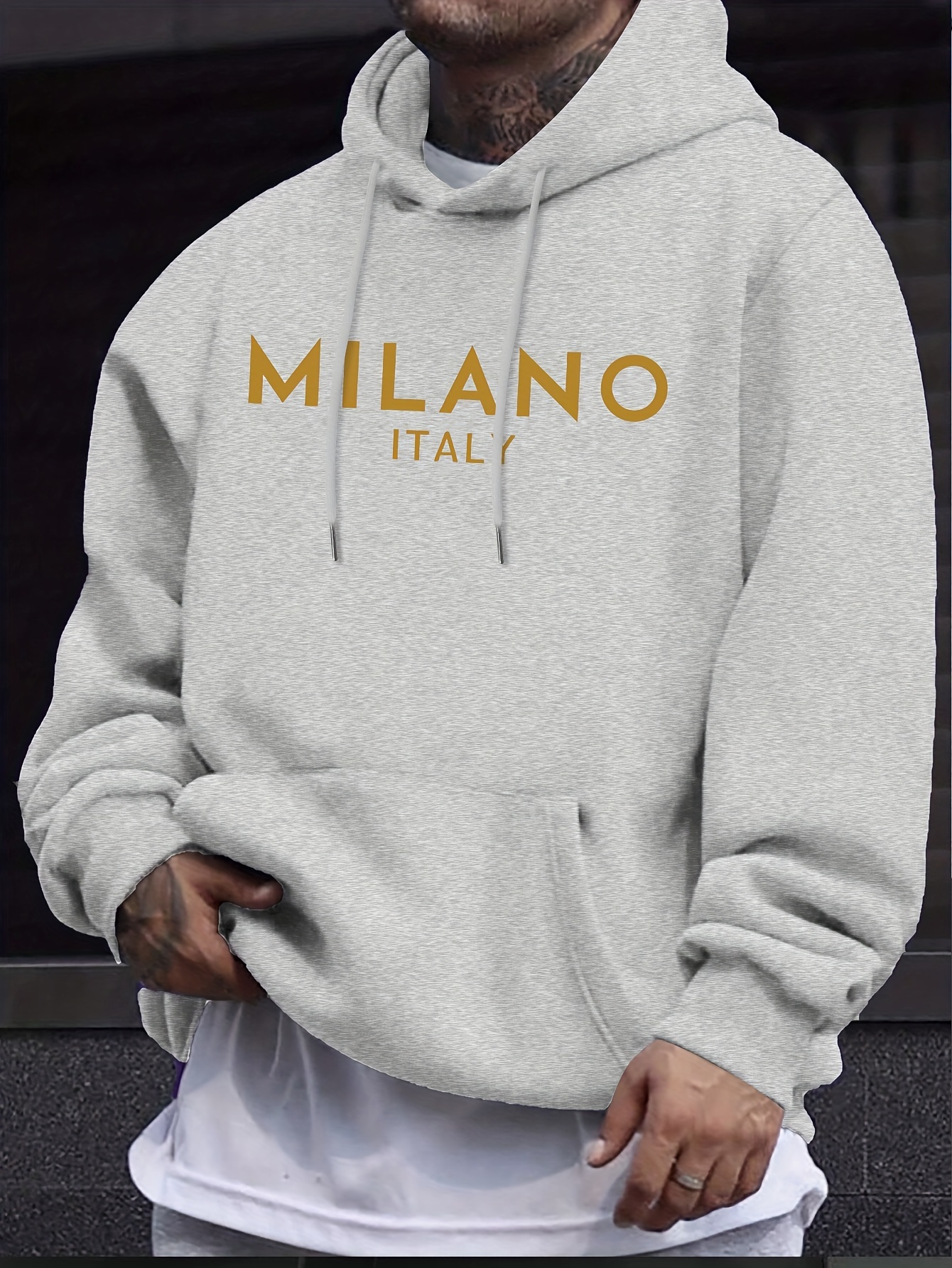 Milan Letter Men Women Hoodie  - Street Fashion Of Milan avaliação e preço
