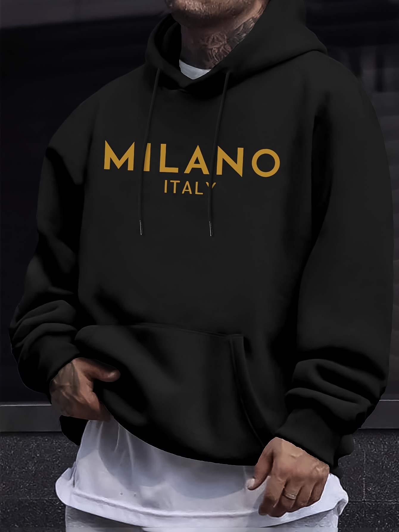 Milan Letter Men Women Hoodie  - Street Fashion Of Milan avaliação e preço