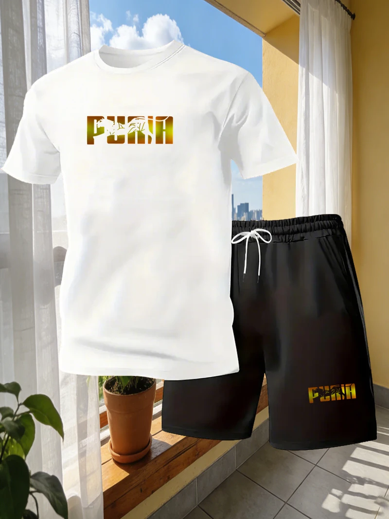 Summer men's sports short slee - Street Fashion Outfit For Men avaliação e preço