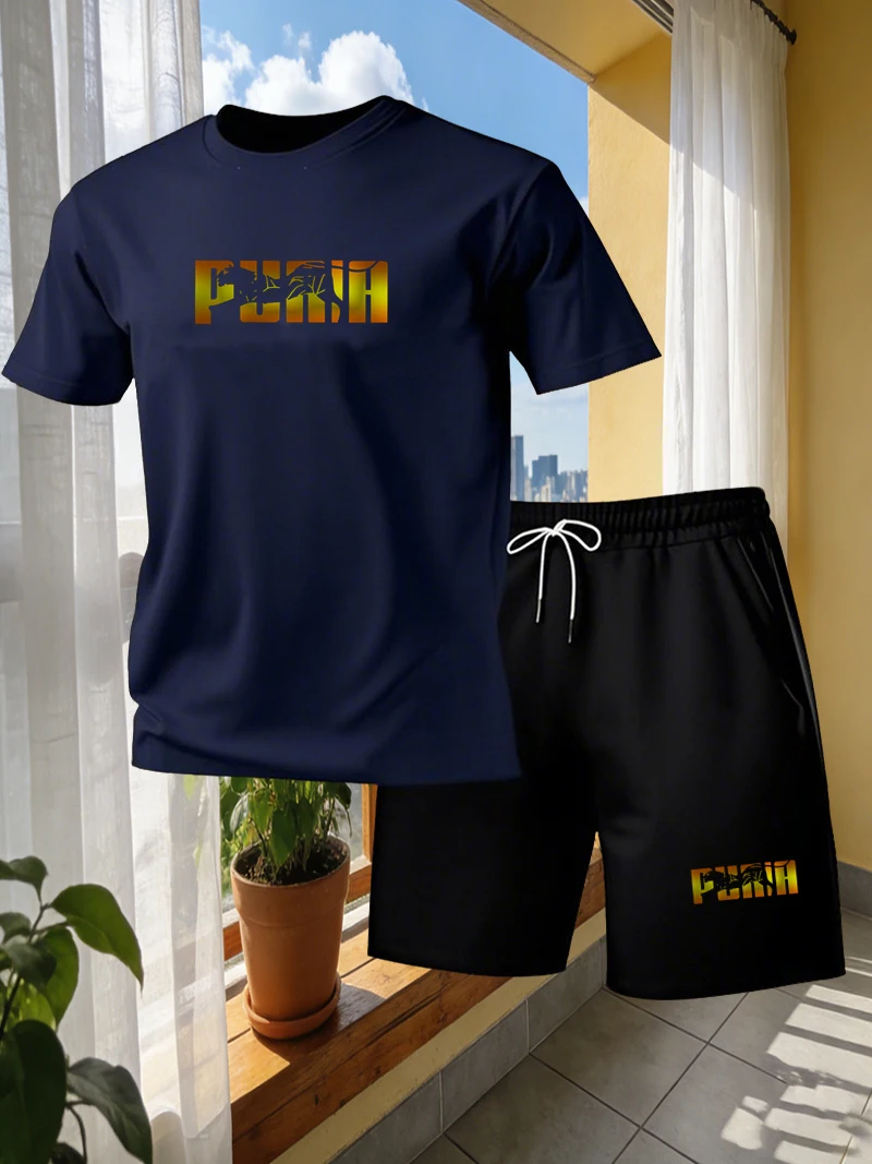 Summer men's sports short slee - Street Fashion Outfit For Men avaliação e preço