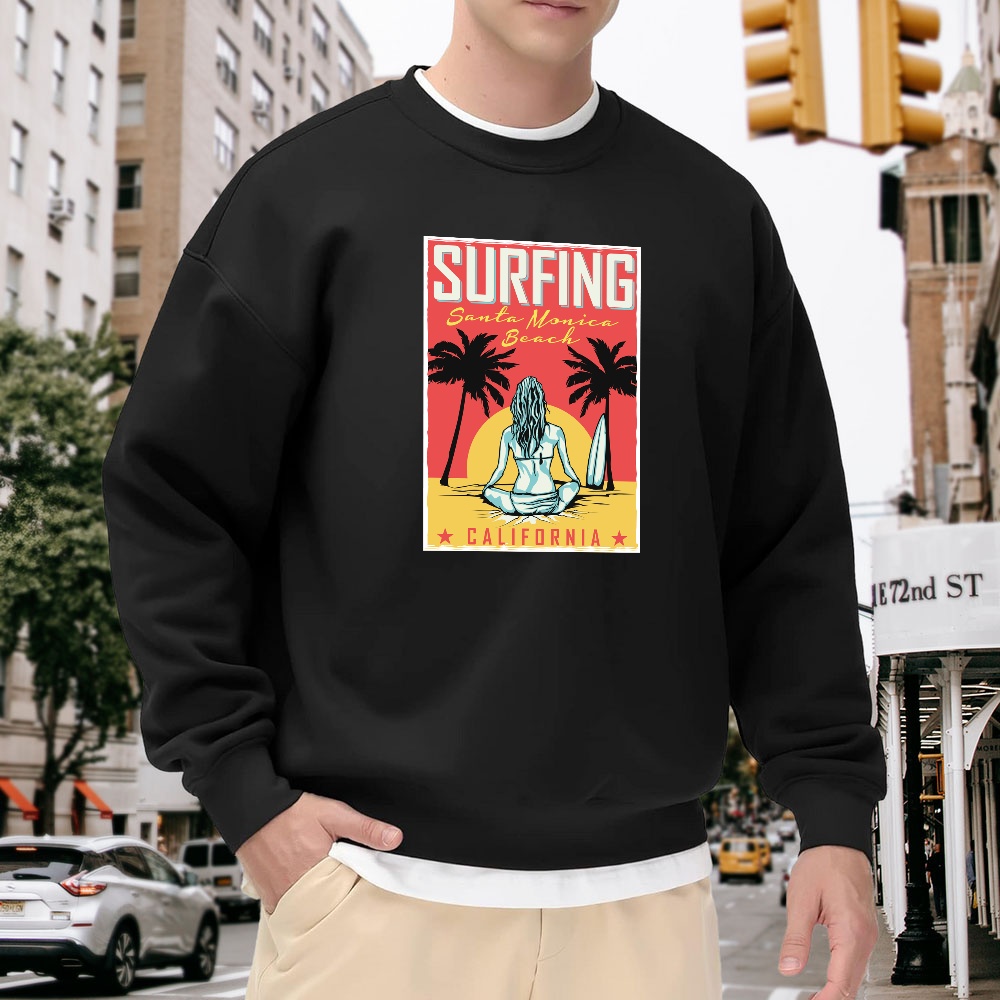 Men's Black Crewneck Sweatshir - Street Fashion California avaliação e preço