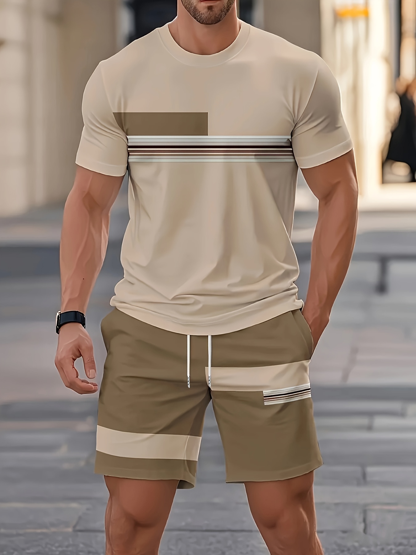 Summer Men's Sets Casual O-nec - Street Fashion Outfit For Men avaliação e preço