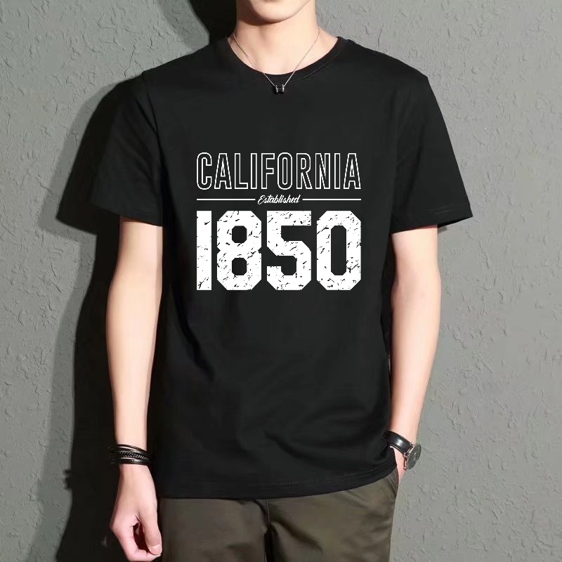 Men's Black Round-Neck Short-S - Street Fashion California avaliação e preço